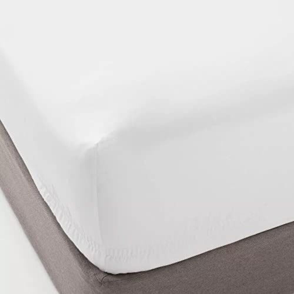Threshold King 400 Thread Count Cotton Sateen Fitted Sheet White New